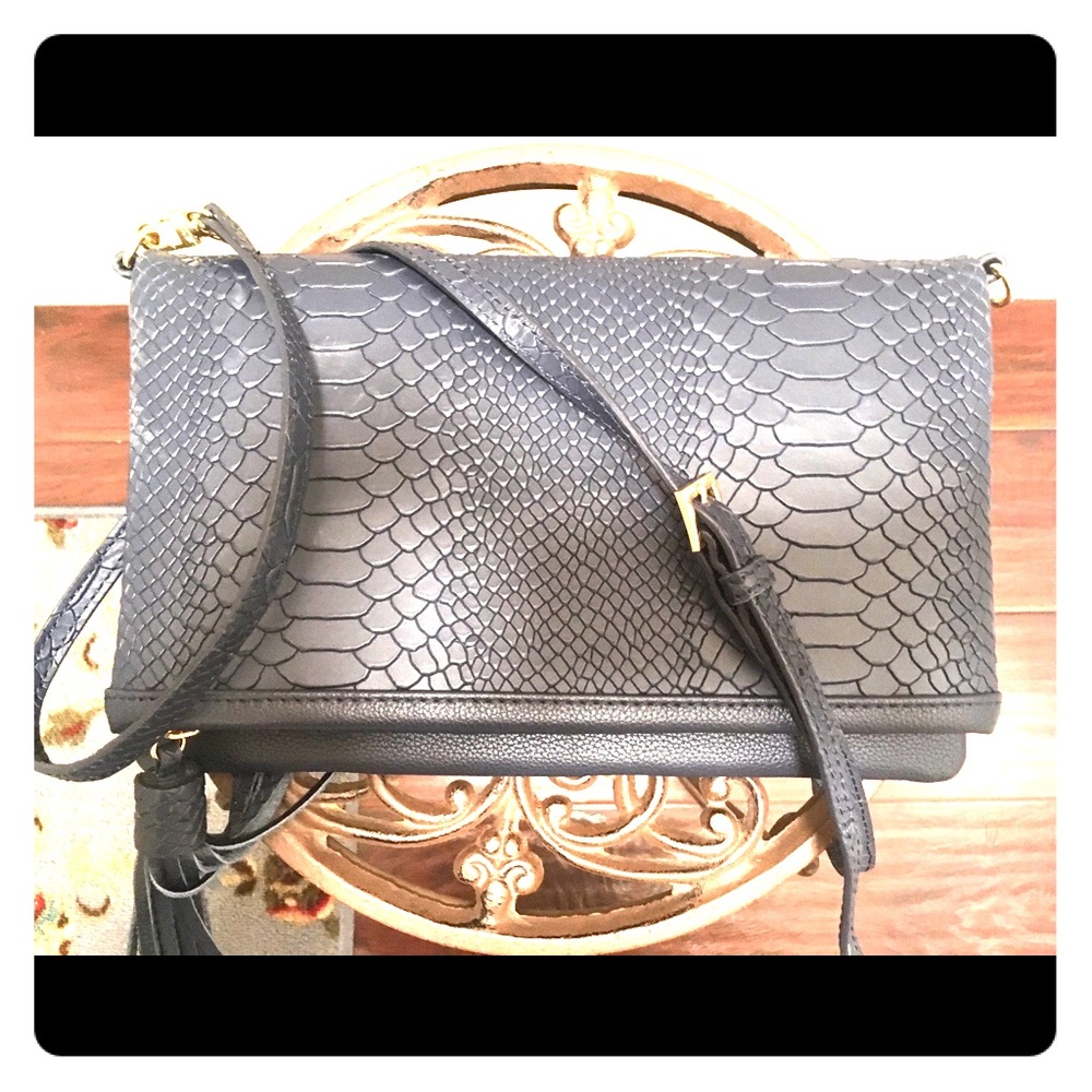 GiGi NY Navy Blue Snakeskin Texture Crossbody